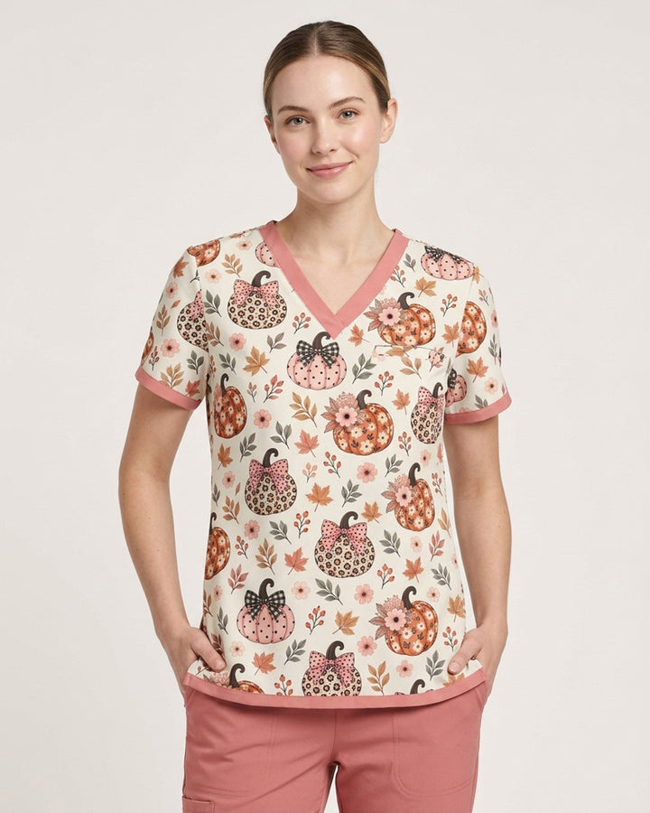 Personalized Text Autumn Vibe Pattern Gift For Nurse Top