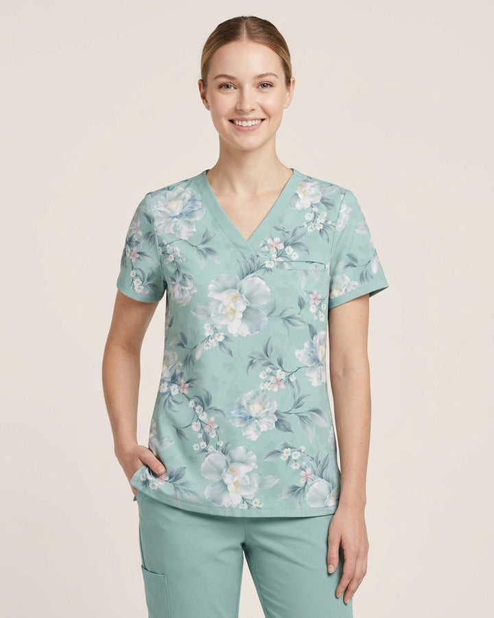 Personalized Text Watercolor Floral Pattern Gift For Nurse Top