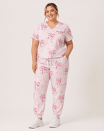 Personalized Year Nurse Stethoscope Bow Women's One-Pocket V-neck Scrub Set - Scrubloop