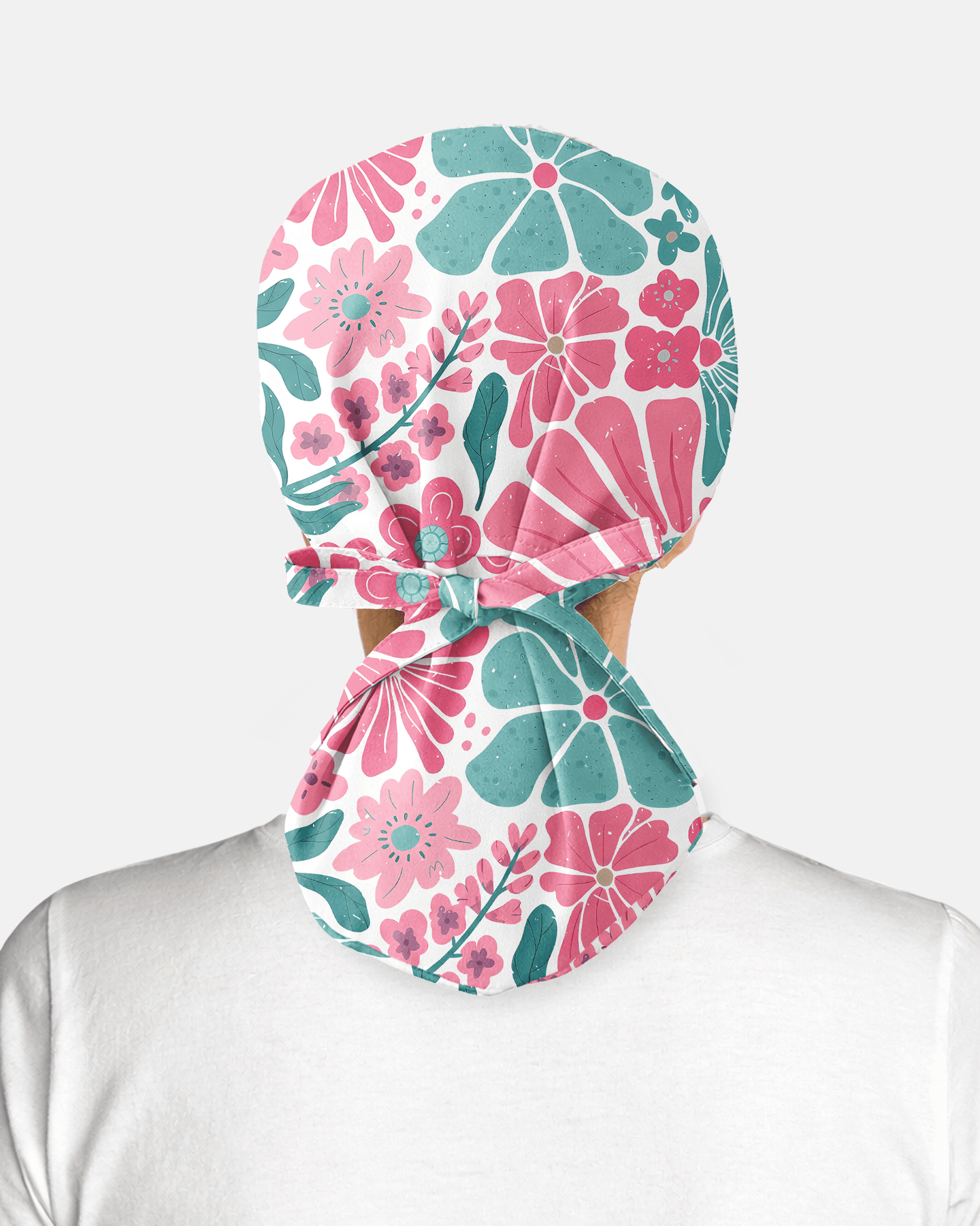 Personalized Year Nurse Vintage Flower Pattern Premium Satin-Lined Scrub Cap - Scrubloop