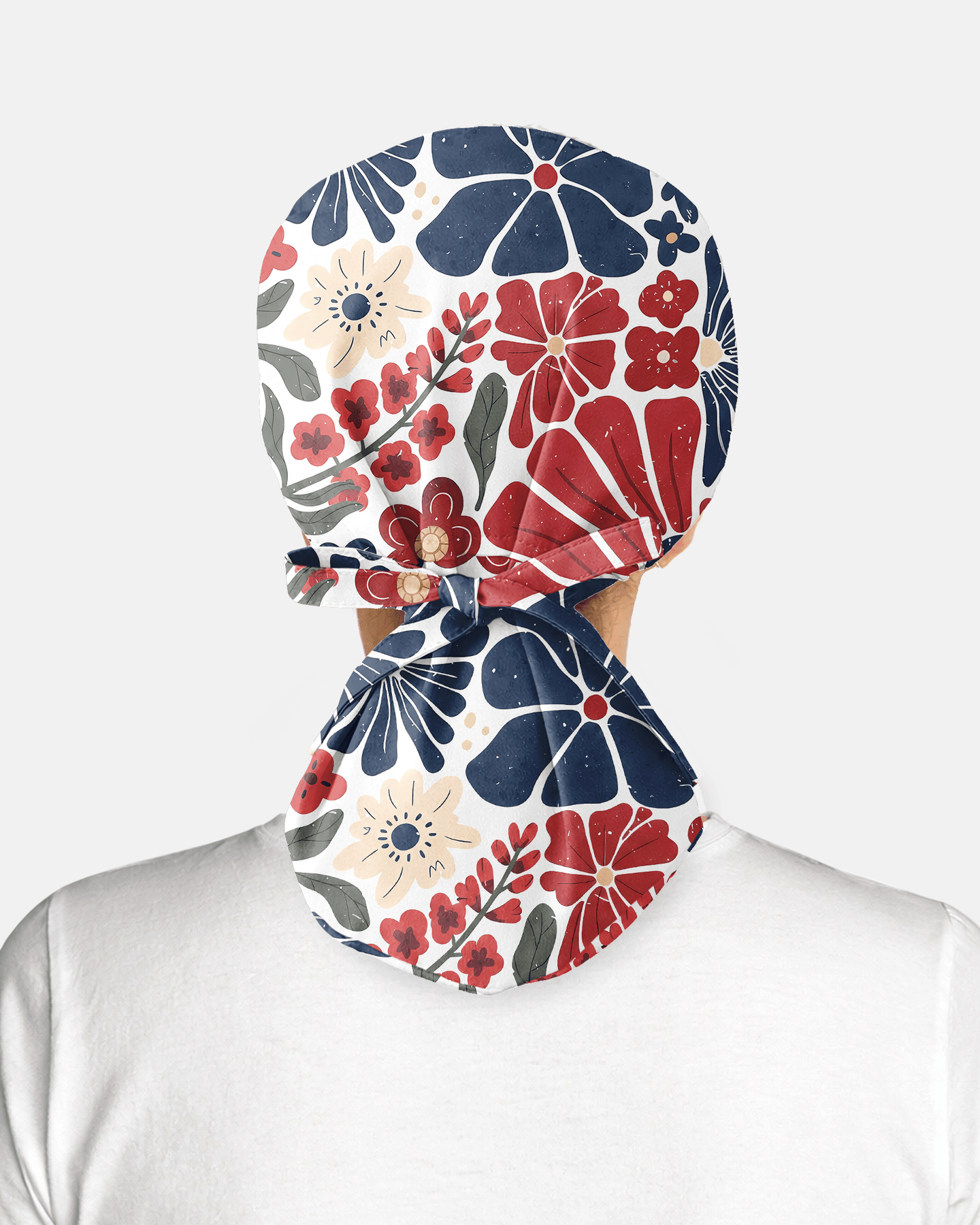 Personalized Year Nurse Vintage Flower Pattern Premium Satin-Lined Scrub Cap - Scrubloop