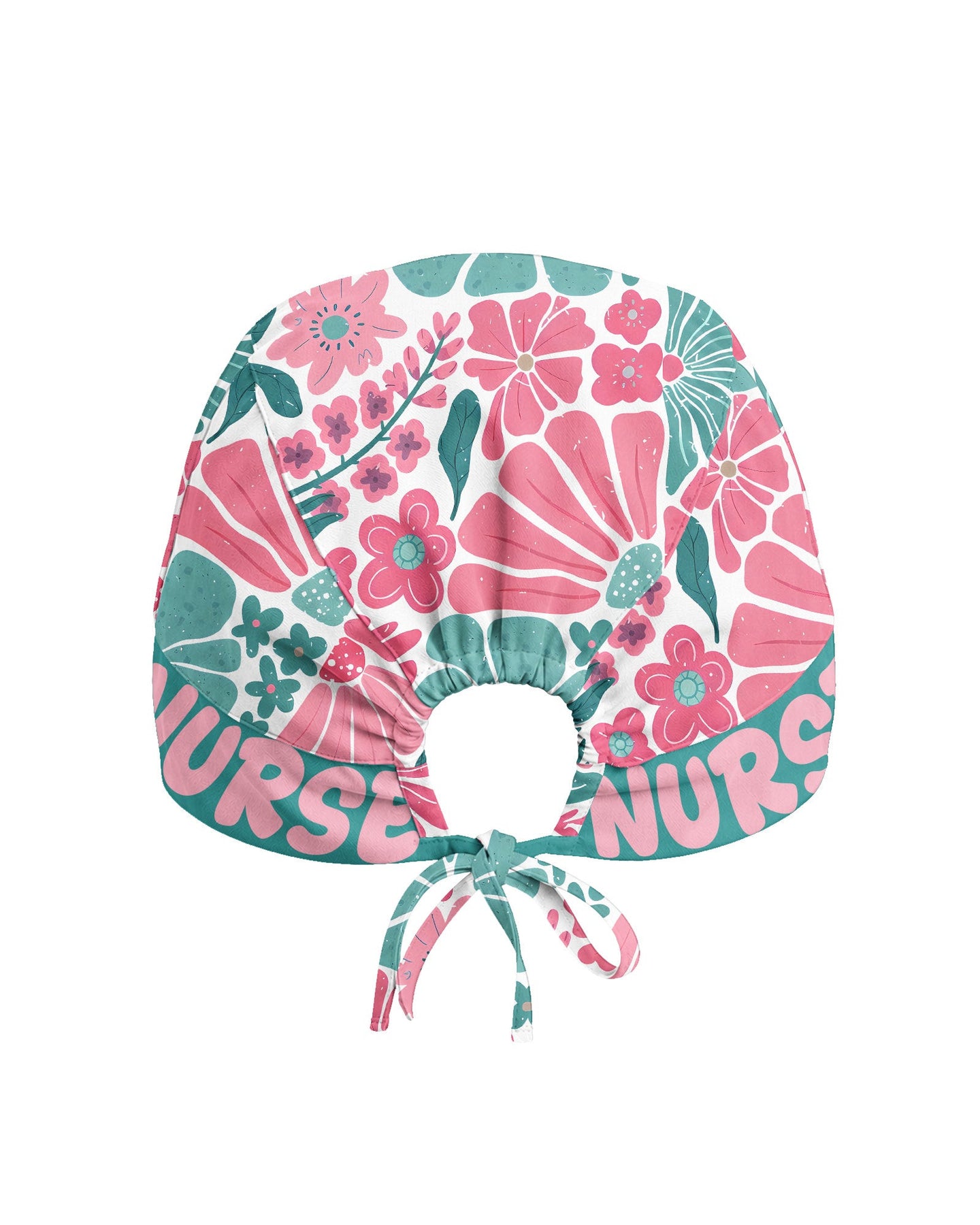 Personalized Year Nurse Vintage Flower Pattern Premium Satin-Lined Scrub Cap - Scrubloop