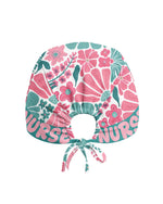 Personalized Year Nurse Vintage Flower Pattern Premium Satin-Lined Scrub Cap - Scrubloop