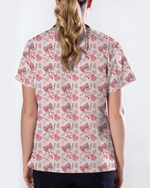 Pink Coquette Bow Nurse Life Scrub Top - Scrubloop