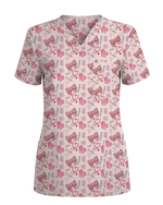 Pink Coquette Bow Nurse Life Scrub Top - Scrubloop
