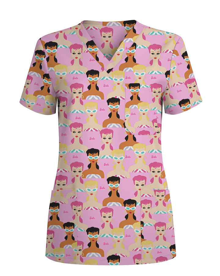 Pink Glam Fashion Medical scrub top
