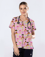 Pink Glam Fashion Medical scrub top - Scrubloop