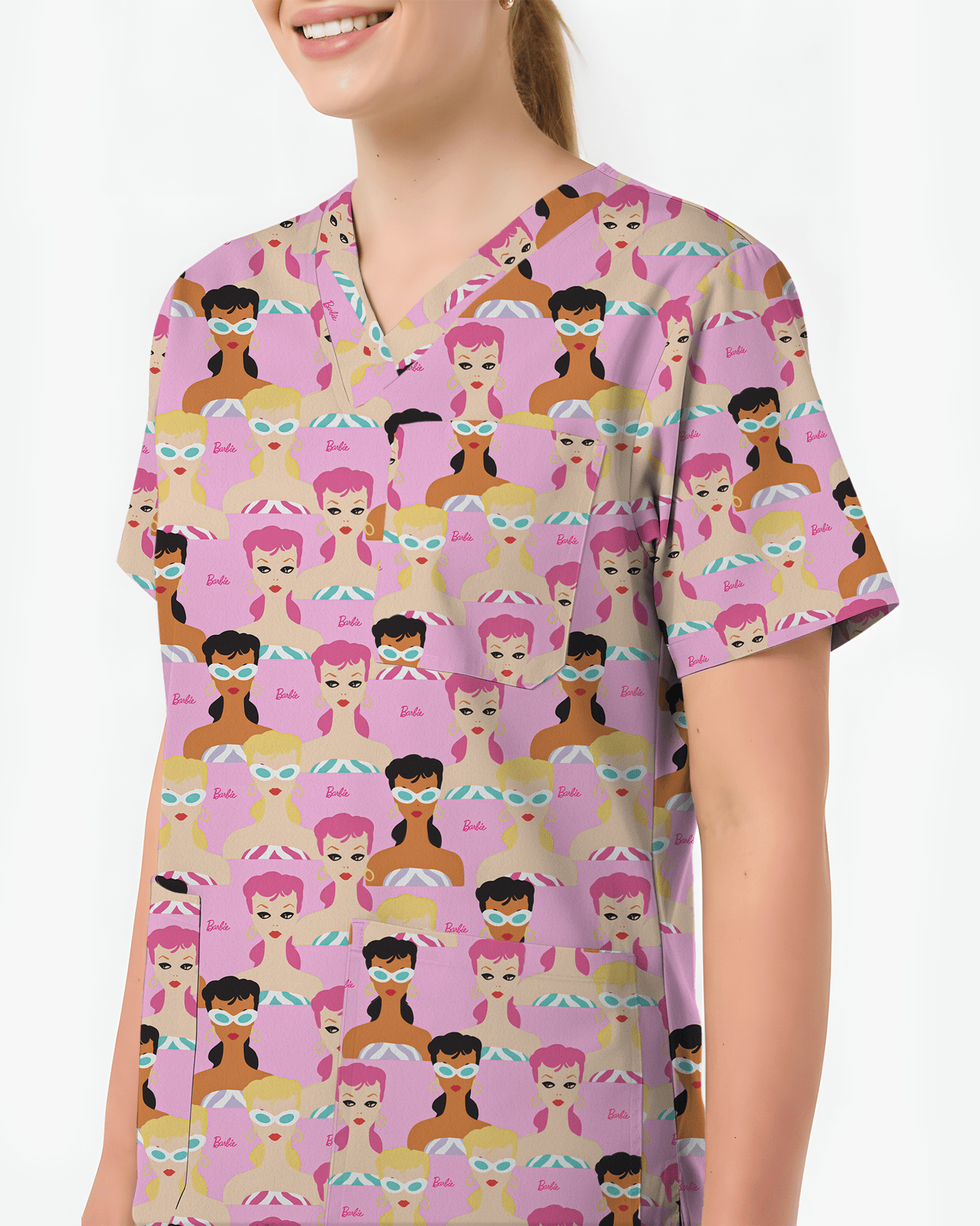 Pink Glam Fashion Medical scrub top - Scrubloop