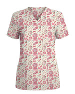 Pink Nurse Essentials Medical Scrub Top - Scrubloop