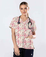 Pink Nurse Essentials Medical Scrub Top - Scrubloop