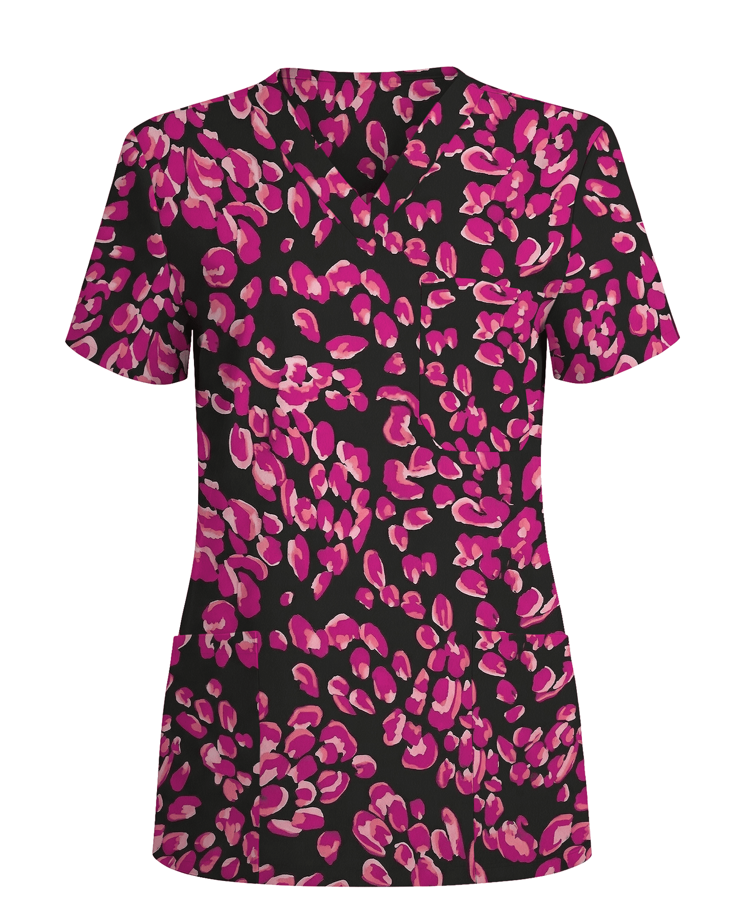 Pink Rose Petals All Over Scrub Top - Scrubloop