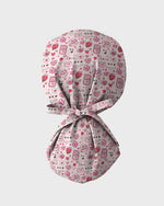 Pink Valentine Heart Theme Scrub Cap - Scrubloop