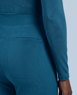 Pintuck High-Rise Straight-Leg Pant Caribbean Blue - Scrubloop