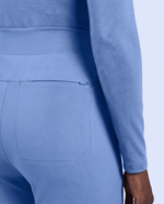 Pintuck High-Rise Straight-Leg Pant Ceil Blue - Scrubloop