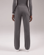 Pintuck High-Rise Straight-Leg Pant Heather Gray - Scrubloop