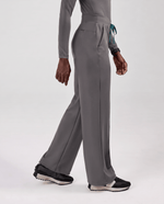 Pintuck High-Rise Straight-Leg Pant Heather Gray - Scrubloop