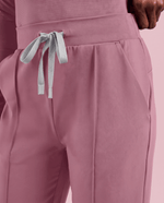 Pintuck High-Rise Straight-Leg Pant Mauve - Scrubloop