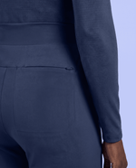 Pintuck High-Rise Straight-Leg Pant Navy - Scrubloop