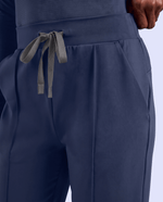 Pintuck High-Rise Straight-Leg Pant Navy - Scrubloop