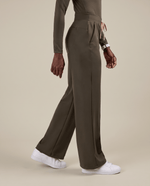 Pintuck High-Rise Straight-Leg Pant Olive - Scrubloop