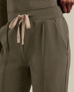 Pintuck High-Rise Straight-Leg Pant Olive - Scrubloop