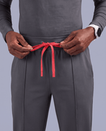 Pintuck High-Rise Straight-Leg Pant Pewter - Scrubloop