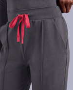 Pintuck High-Rise Straight-Leg Pant Pewter - Scrubloop
