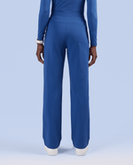 Pintuck High-Rise Straight-Leg Pant Royal Blue - Scrubloop