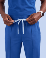 Pintuck High-Rise Straight-Leg Pant Royal Blue - Scrubloop