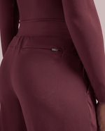 Pintuck High-Rise Wide-Leg Pant Burgundy - Scrubloop