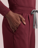Pintuck High-Rise Wide-Leg Pant Burgundy - Scrubloop