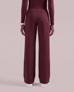 Pintuck High-Rise Wide-Leg Pant Burgundy - Scrubloop