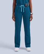 Pintuck High-Rise Wide-Leg Pant Caribbean Blue - Scrubloop