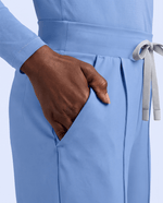 Pintuck High-Rise Wide-Leg Pant Ceil Blue - Scrubloop