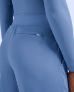 Pintuck High-Rise Wide-Leg Pant Ceil Blue - Scrubloop