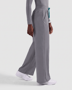 Pintuck High-Rise Wide-Leg Pant Heather Gray - Scrubloop