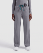 Pintuck High-Rise Wide-Leg Pant Heather Gray - Scrubloop