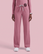 Pintuck High-Rise Wide-Leg Pant Mauve - Scrubloop