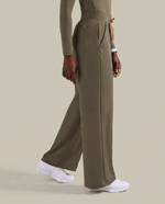 Pintuck High-Rise Wide-Leg Pant Olive - Scrubloop