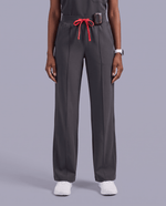 Pintuck High-Rise Wide-Leg Pant Pewter - Scrubloop