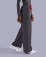 Pintuck High-Rise Wide-Leg Pant Pewter - Scrubloop