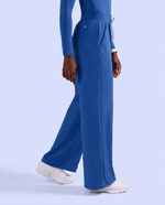 Pintuck High-Rise Wide-Leg Pant Royal Blue - Scrubloop
