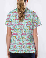 Playful Dog Groomer Medical Scrub Top - Scrubloop
