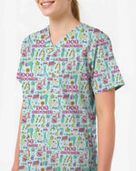 Playful Dog Groomer Medical Scrub Top - Scrubloop