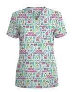 Playful Dog Groomer Medical Scrub Top - Scrubloop