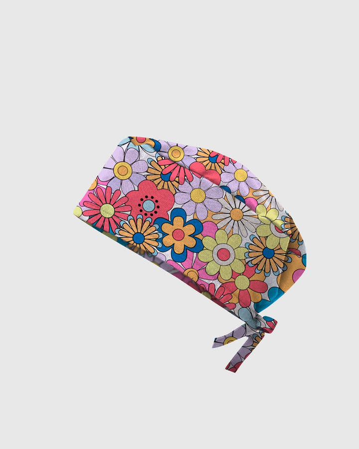 Playful Flower Power Scrub Cap