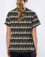Playful Mardi Goose Cartoon Scrub Top - Scrubloop