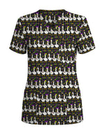 Playful Mardi Goose Cartoon Scrub Top - Scrubloop
