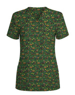 Playful Mardi Gras Dachshund Dog Scrub Top - Scrubloop