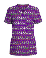 Playful Mardi Gras Duck Festival Scrub Top - Scrubloop